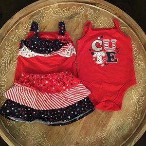 Bundled: One skirt & 2 Tops